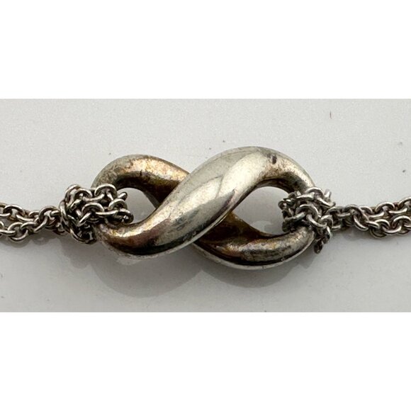 Tiffany & Co Thick Infinity Double Chain Pendant and Necklace in Sterling SIlver - Picture 10 of 10
